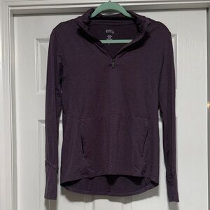Market & Spruce Women's Dark Plum Quarter-Zip Hoodie